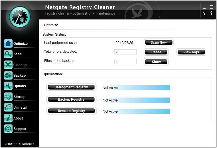 NETGATE Registry Cleaner 1 0 605 0 Portable preview 0