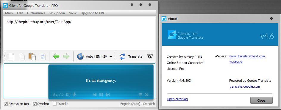 Client for Google Translate PRO v4 6 393 Portable preview 0